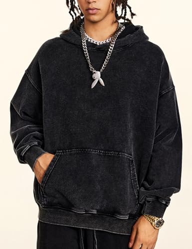 Mens Oversized Hoodies Vintage Cotton Heavyweight Fleece Pullover Baggy Acid Wash Hooded Sweatshirt Unisex Streetwear2