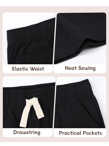 ohd 3 pack boys school uniform shorts casual summer shorts pull on elastic waist boys clothes with drawstring