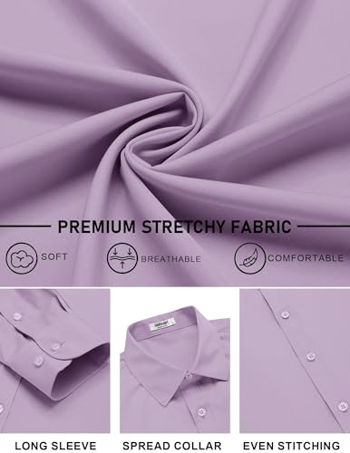 Image of COOFANDY Mens Stretch Dress Shirts Long Sleeve Button Down Shirt Regular Fit Formal Business Shirts