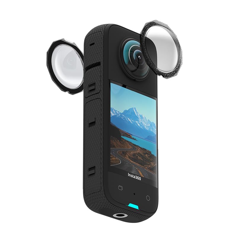 Qanuxy Insta360 X3アクセサリーのためのX3レンズプロテクターv2強化ガラス、Insta360 X3カメラと互換性のあるアンチスクラッチレンズカバー、完璧な画質のためのバブルフリーインストール