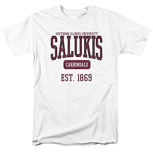 Southern Illinois University Official Est. Date Short Sleeve Mens Cotton T-Shirt,White, X-Large