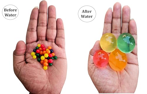 Image of SSKR Crystal Jumbo Jelly Water Balls Rubber Jelly Round Shape Beads Growing Orbezz - 50 GMS | Approx 180+ Jumbo Balls Inside