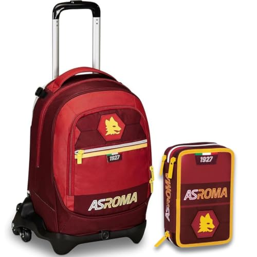 Trolley AS Roma plus Federmäppchen 3 Reißverschlüsse Doppelnutzung Rucksack Trolley Offizielles Produkt