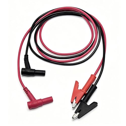 GDLSYLGHY 2Pcs 14 Gauge Multimeter Test Leads Right Angle Banana Plug to Alligator Clip, CAT III 1000V 10A Heavy Duty PVC Wire for Electrical Testing 3 Feet
