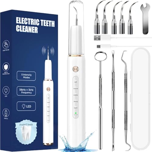 kit Pulizia Denti Tartaro，Spazzolino Igiene Dentale con 5...