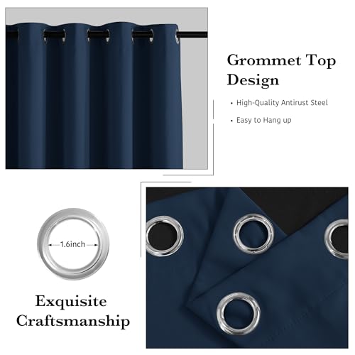 RYB HOME Navy Blue Blackout Curtains 84 inches Length for Bedroom by RYB HOME - Used condition - Image 2