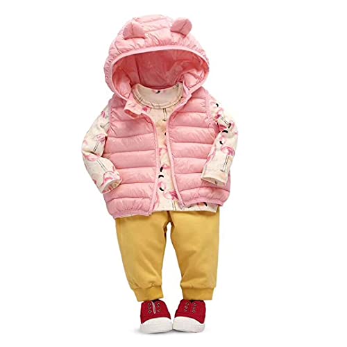 AIWUHE Baby Boys Girls Hooded Puffer Vest Winter Lightweight Sleeveless Bear ears Zipper Up Jacket3