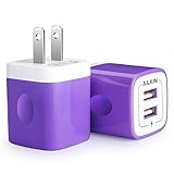 2Pcs USB Wall Charger, AILKIN USB Plug Home Travel Power AC Adapter Charging Block for iPhone, Google Pixel, Samsung Galaxy, HTC, LG, Motorola Cell Phone Quick Charge Base USBA Adaptive HandSet Cube
