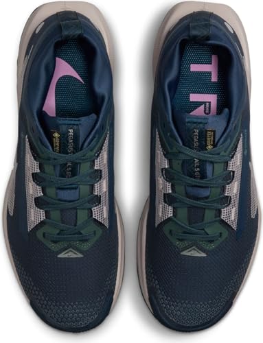 Nike Pegasus Trail 5 Gore-TEX Women's Waterproof Trail Running Shoes (FQ0912-400, Armory Navy/Vintage Green/Platinum Violet/) Size 10