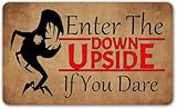 Enter The Down Upside If You Dare Funny Doormat, Humorous Welcome Mat, Durable Front Door Rug, Entryway Decor 16X24Inch