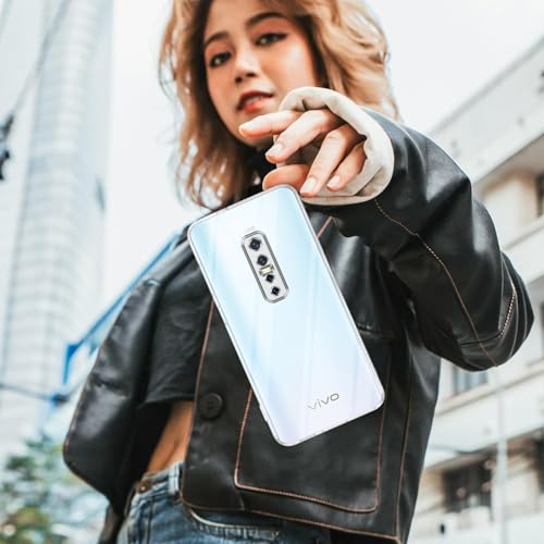 Image of Jkobi Back Cover for Vivo V17 Pro (Silicone Clear Shockproof Case with Camera Protection | Soft and Flexible | Transparent)