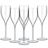 📦 CONTENUTO: A casa riceverete un set da 6 calici FLUTE trasparenti da 18 cl., resistenti e lavabili in lavastoviglie per lunghi periodi, ecco perché possono essere considerati bicchieri ecosostenibili.