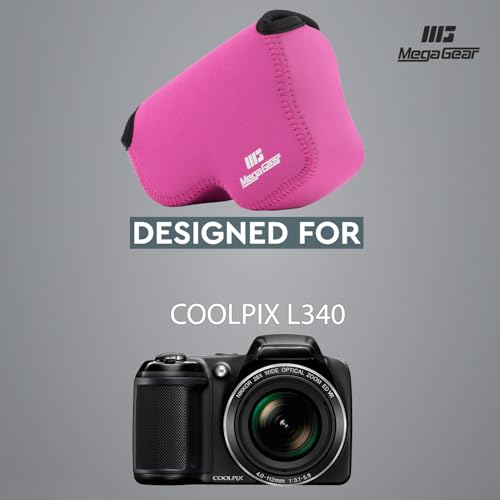 Funda para cámara Nikon Coolpix L340 neoprén rosa fuerte miniatura 6