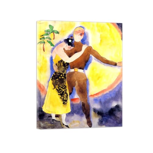 Célèbre Peinture Tableau Decoration Murale Salon Chambre-Impression sur Toile Reproduction(Man and Girl Friend) 80x105cm Toile Tendue