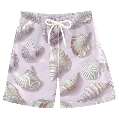Boys Beach Board Shorts Conch Sea Snail Swim Trunk Teen Swimwear 8-16Y Multicolor