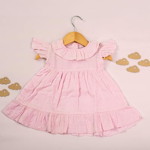 Image of Kidbea Baby Girls Cotton Dress for Kids | Soft, Breathable & Comfortable Western Frock | Trendy Casual, Party & Festive Outfit for Girls