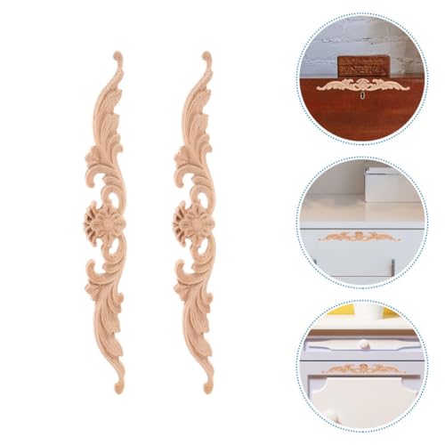 Apliques decorativos de madera tallada Tofficu 20x2.5x0.8 cm 8 piezas 8