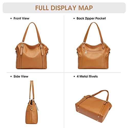 Kattee Women Genuine Leather Soft Totes Shoulder Hobo Purses And Handbags Top Handle Bags (Brown) #TOP5