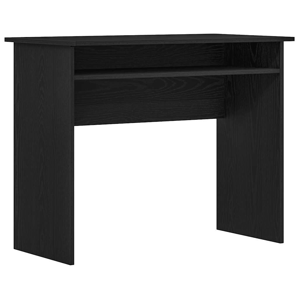 Scrivania per PC 90x50x74 cm Tavolo da Studio Rovere Nero | Tavolo compatto salvaspazio per camera da letto e ufficio con ampio ripiano in legno ingegnerizzato facile da pulire