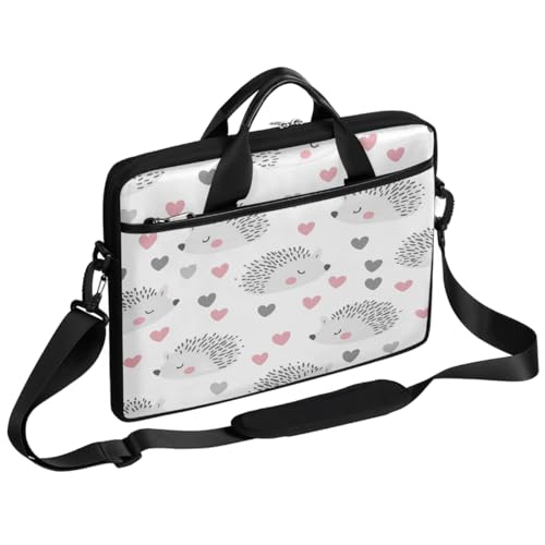 Bolso para portátil con patrón erizo de corazón 15 pulgadas miniatura 1
