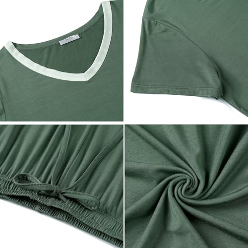 Image of Joyaria Cooling Pajamas Bamboo Viscose Lightweight PJs Set Women Wicking Sleepwear for Night Sweat S-XXL