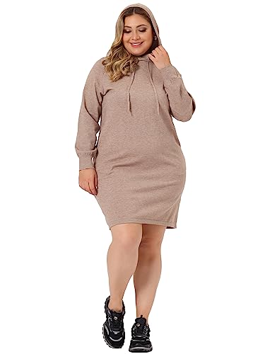 Agnes Orinda Plus Size Hoodie Sweater Dress for Women Long Sleeve Pullover Fall Mini Bodycon Sweatshirt Dresses3