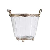 Material: Este cubo de hielo se utiliza para la congelación, hecho de vidrio y latón. Extremadamente duradero, brindando un toque de lujo y elegancia a tu vida.