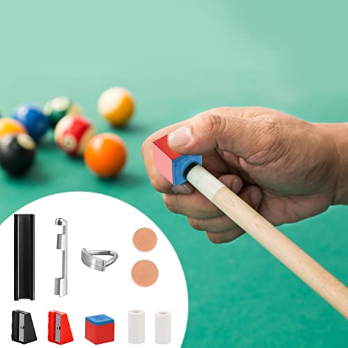 34 Pack Pool Cue Repair Kit Include 2 Pool Cue Tip Clamp 20 Billiard Cue Tips 2 Billiards Shaper 4 Chalk Cubes For Billiard 4 Pool Cue Repairers 2 Planers For Billiard Table Cue Tips Accessories #TOP4