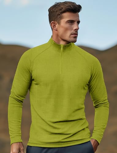 Zengjo Mens 1/4 Zip Athletic Running Workout Pullover Shirts Long Sleeve Quarter-Zip Thermal Baselayer Top Mock Neck3