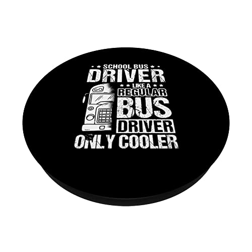 School Bus Driver Appreciation Funny Bus Driver Accessories PopSockets Swappable PopGrip, Black - Image 2