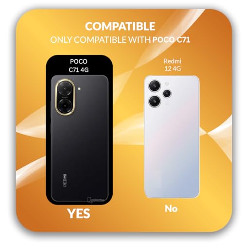 Image of Back Cover Case + Screen Protector for POCO C71 4G | Camera Protection | Transparent Mobile Phone Back Case Cover for Poco C 71 / POCO C71 4G | TPU Transparent Mobile Phone Back Cover Case