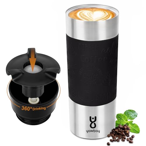 Yawbay Travel Coffee Mug with 360 Lid