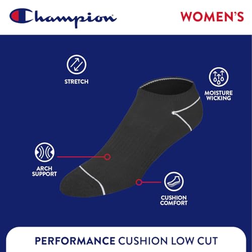 Image of Champion Women's Low Cut Beathable Moisture-Wicking Athletic Socks (6-Pack)
