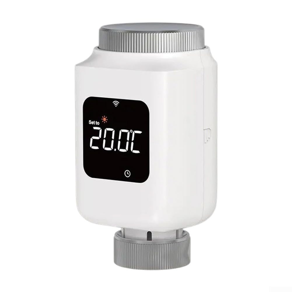 Smart for zigbee Valvola termostatica per radiatore con controllo app tuya, attuatore TRV per riscaldamento programmabile per risparmio energetico domestico, rilevamento apertura finestra, bianco