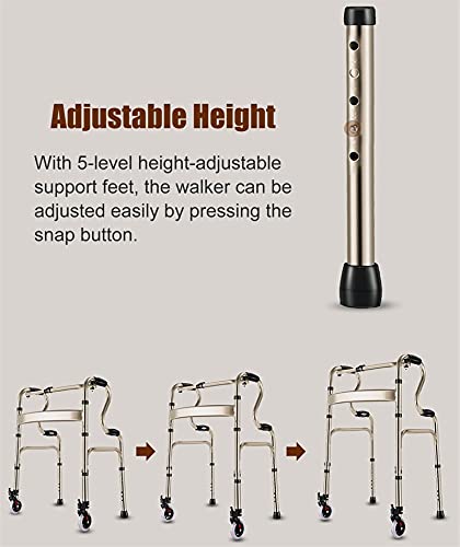Déambulateur portable avec roues et siège pour aider la marche des personnes âgées