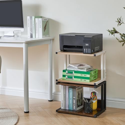 Miniatura 6 de Ibuyke Soporte Para Impresora Debajo Del Escritorio, Carrito De Impresora De 2 Niveles, Estante Organizador De Escritorio Para El Hogar Móvil Con 4 Ruedas, Para Fax, Uso En La Oficina En Casa Tlj007r