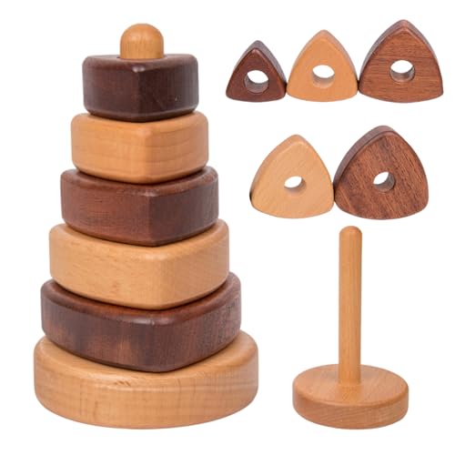 Adena Montessori Wooden Ring Stacking Toy (Triangle)