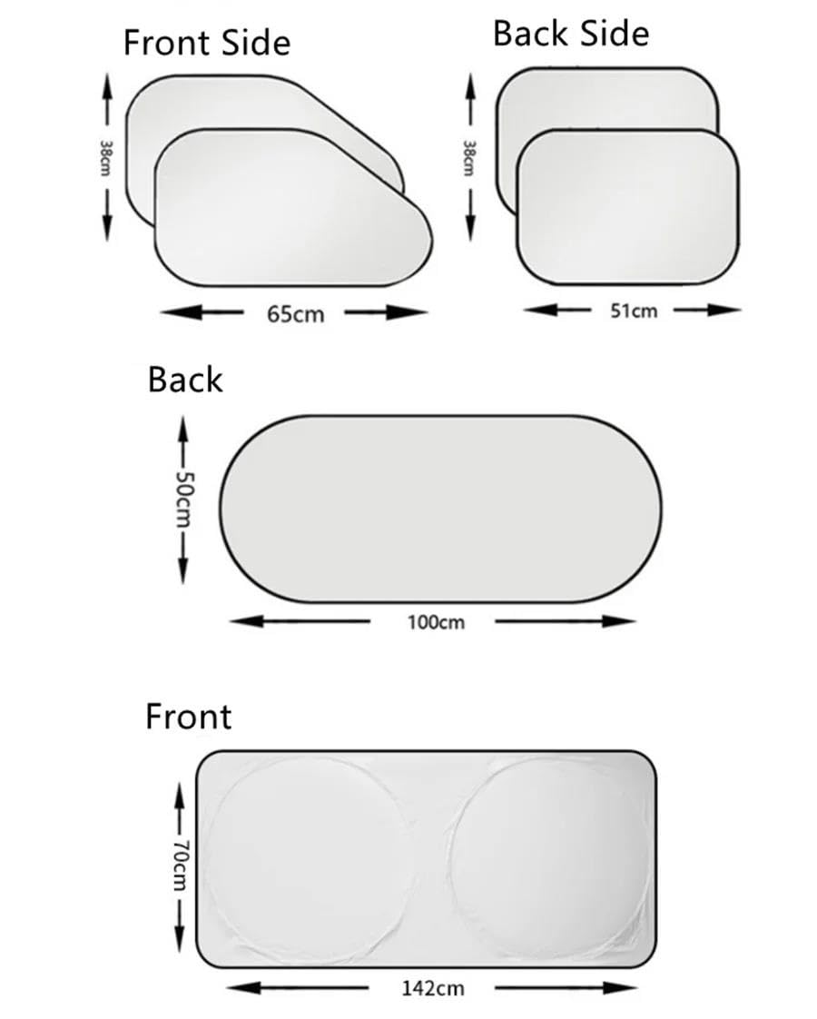 6 Pezzi/set Copri Parabrezza Auto Protezione Per Finestrini Parasole Anteriore Posteriore Laterale Pieghevole Parasole Per Finestrini Laterali Auto