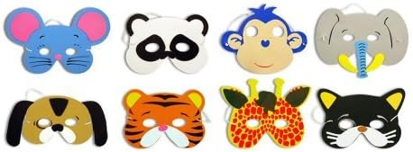 24 X Childrens Foam Animal Masks Party Bag Filler Toys