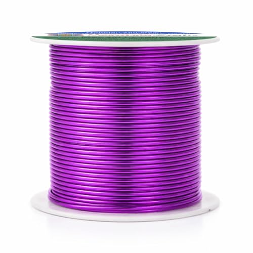 Image of Mandala Crafts 16 Gauge Purple Anodized Aluminum Craft Wire, 100 FT | Colored, Flexible, Bendable, for Bonsai, Armature, Sculpting, Wire Wrapping, Jewelry Making, Weather & Tarnish Resistant