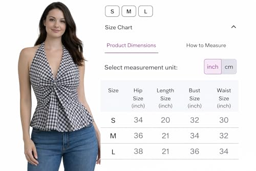 Image of Muhib Women's Halter Neck Sleeveless Cotton Top | Black & White Gingham Check Twist Front Summer Top | Stylish Casual Crop Blouse for Women