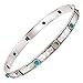 Silpada 'Studded' Compressed Turquoise and Pyrite Bangle Bracelet in Sterling Silver, 6.75"
