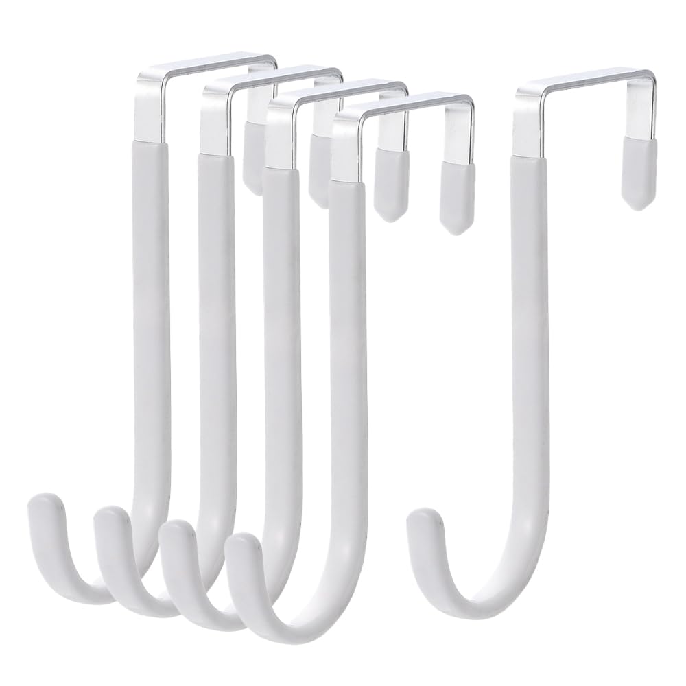 5 Pezzi Gancio per porta, Attaccapanni da Porta Senza Foratura,Appendiabiti Porta,per Camera da Letto Bagno Cucina Ufficio(Contiene uno strato di gomma bianca)