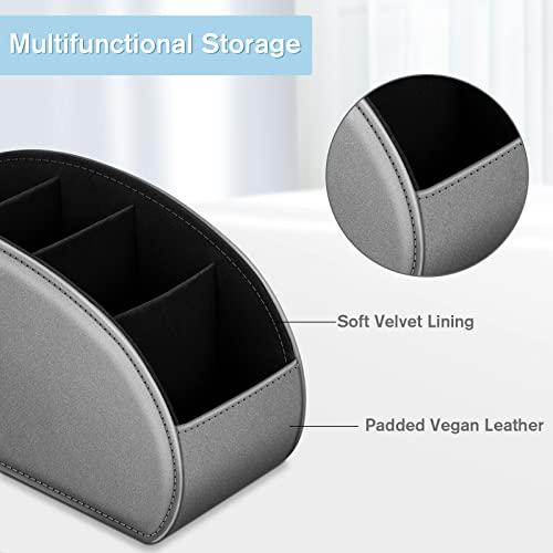 Image of FINTIE Remote Control Holder with 13 Compartments Vegan Leather
