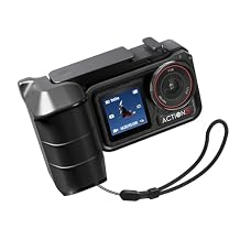 AMAZEAR DSLR Shutter Grip for DJI OSMO Action 5 Pro Accessories, Street Capture Camera Handle with Quick-Release Mount, DSLR Style Rapid Photography Snapshot, Cool & Fashionable, Black