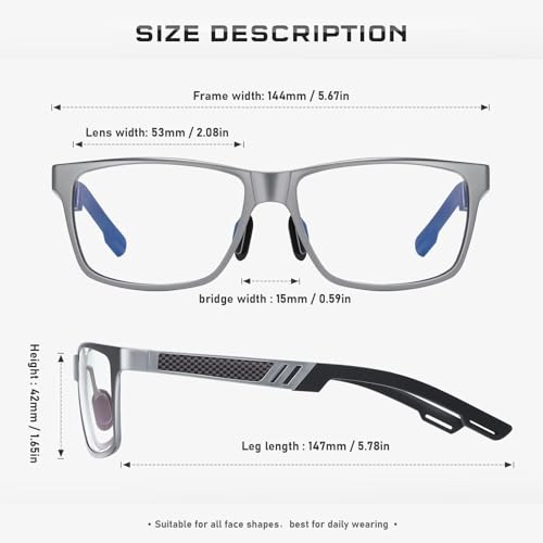 Image of Blue Light Blocking Glasses Metal Frame for Men /Woman Gaming Computer Screen Glasses