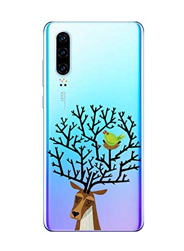 Suhctup Funda Compatible con Huawei P20 Lite,Carcasa Transparent Silicona TPU Gel Dibujos Animados Ultra Fina Antigolpes Protector Piel Estuche Bumper Case para Huawei P20 Lite(13)