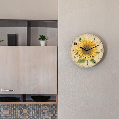 Reloj de pared redondo silencioso Ivyyvi 29.5cm miniatura 2