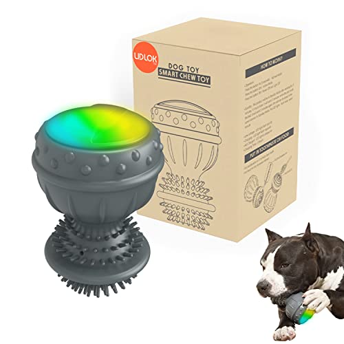 LIDLOK Interactive Dog Toys Rubber Teething Chew Toy with Motion Activated Automatic Moving Toy for Medium Large Dogs, USB Rechargeable