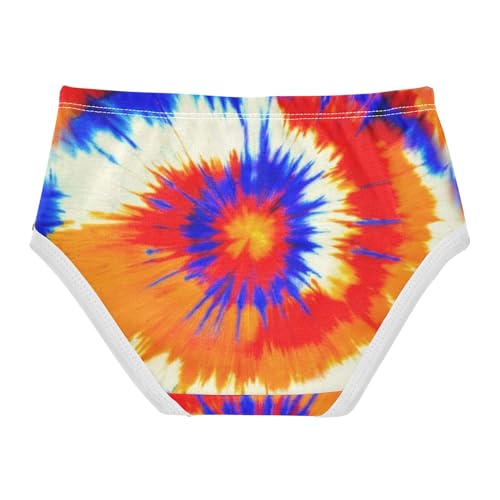 Orange Blue Tie Dye Swirls Panties Little Girl Toddler Underwear Floral Cotton Colorful Briefs Underpants 2t2